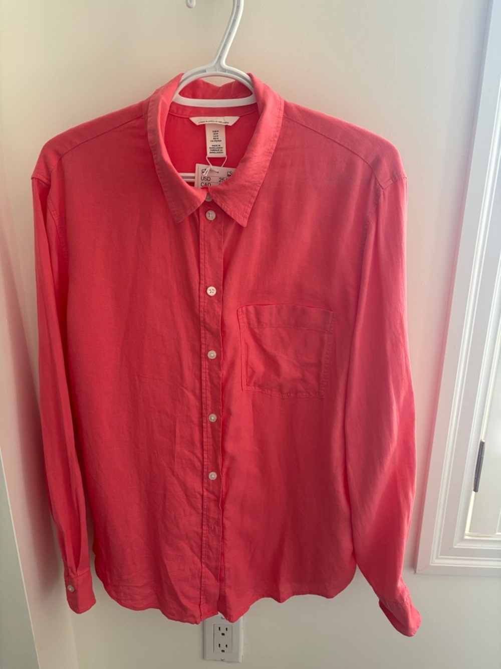 H&M Coral Pink Button-Front Women's Blouse